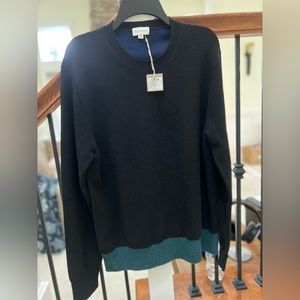 Club Monaco men wool contract colorblock crewneck sweater